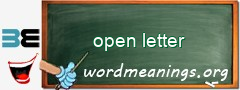 WordMeaning blackboard for open letter